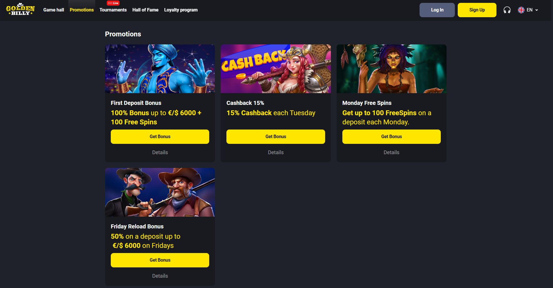 GoldenBilly Casino Bonus