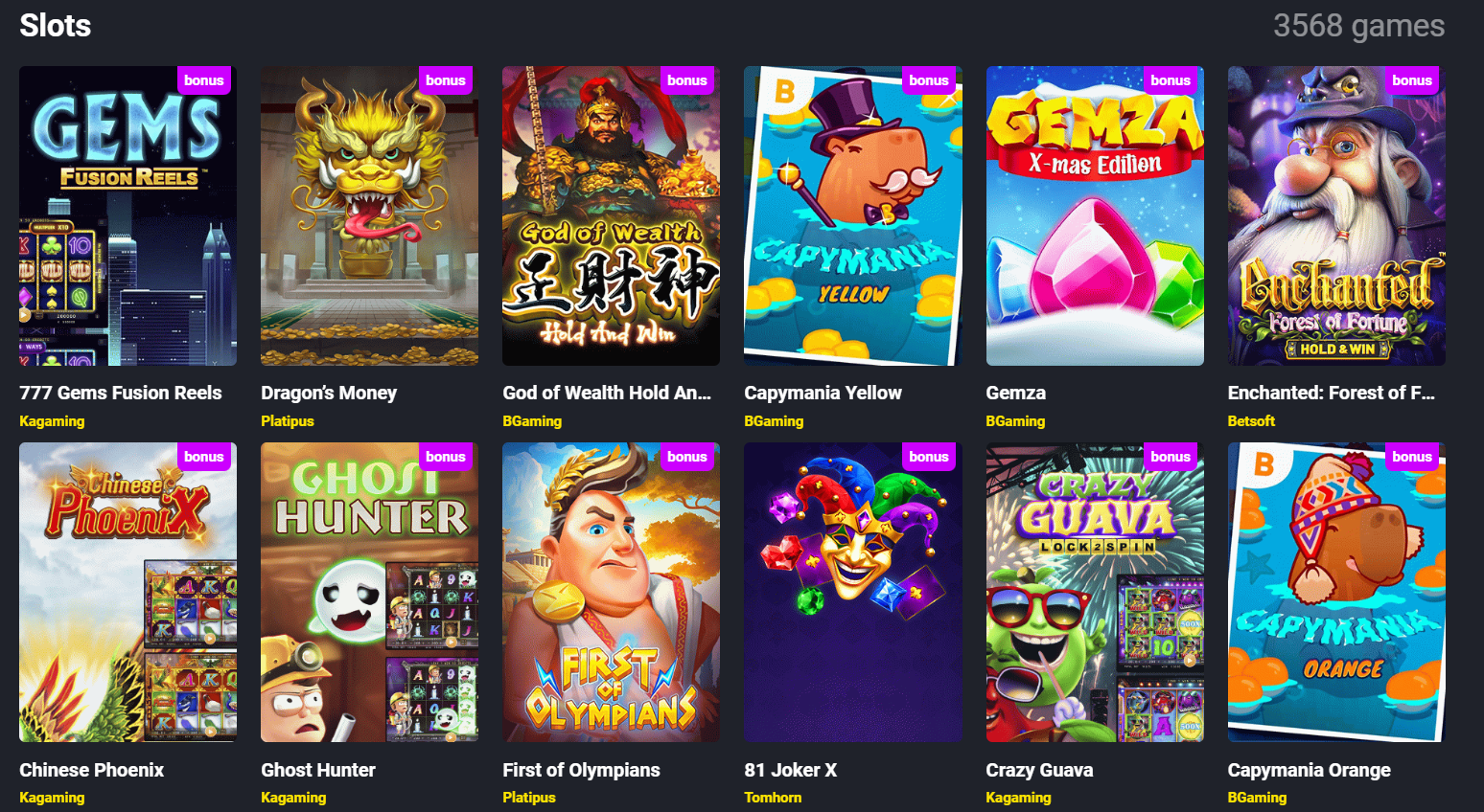 GoldenBilly Casino Games